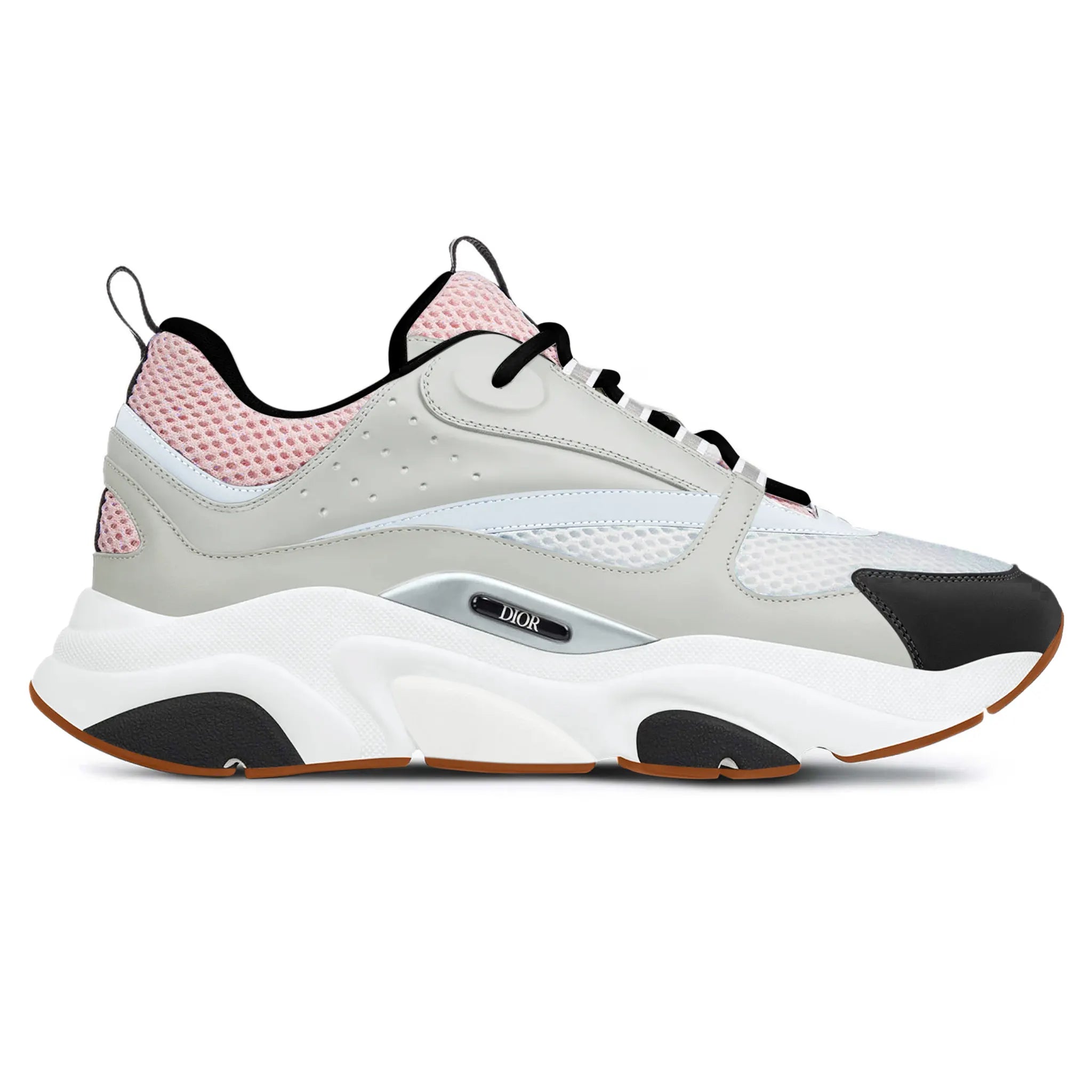 Side view of Dior B22 Pale Pink Grey Trainer